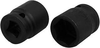 Aexit 1/2-Inch Square Hand Operated Tools Drive 22mm Chrome Vanadium Steel Shallow Impact Socket 2pcs Model:43as333qo360