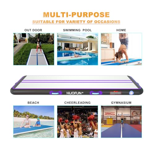Image of Premium Air Mat Tumble Track Inflatable Gymnastics Tumbling Mat 6.6ft 10ft 13ft 16ft 20ft 23ft 26ft Training Mats 4 /8 inches Thick 3.3ft /6.6ft Wide for Kids Home /Training /Yoga with Pump