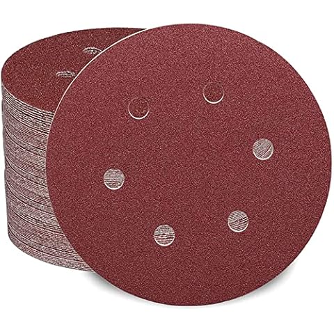 100PCS 150mm Sanding Discs Pads, Hook and Loop 40 60 80 120 180 240 320 400 600 1000 Grits Sand Sheets 6-Holes Sandpaper Assorted for Orbital Sander Discs Cover