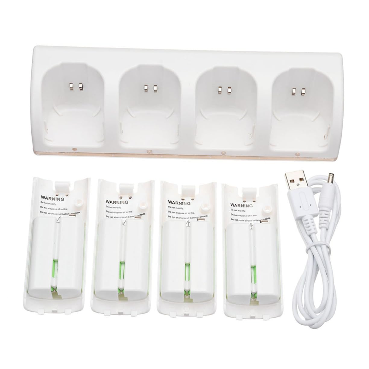 POPETPOP Adattatore per Batteria Ricaricabile Caricabatterie Slot Slot per Ricarica Batteria Compatto e Pratico Connessione USB Design Bianco