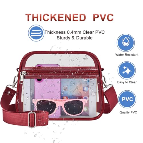 Image of Oraben Clear Bag for Stadium Events Clear Purse Stadium Bag Satchel Handbags for Sports Events Concerts Festivals | Stadium Approved