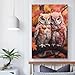 QBIREX Leinwand-Poster mit Eulen-Motiv, Wandkunst, Dekordruck, Bild, Gem&auml;lde f&uuml;r Wohnzimmer, Schlafzimmer, Dekoration, Jahrestag, Ehefrau, Ehemann, 20 x 30 cm