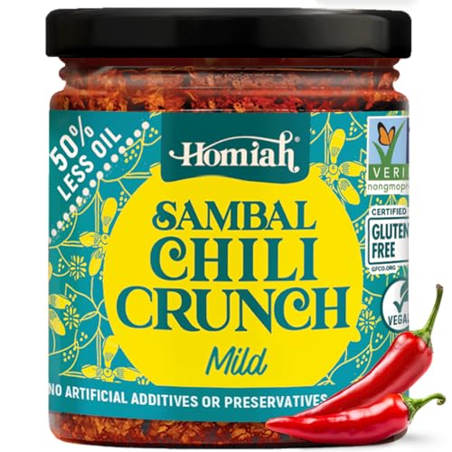Homiah Sambal Chili Crunch, 6oz - Less Oil Low Sodium