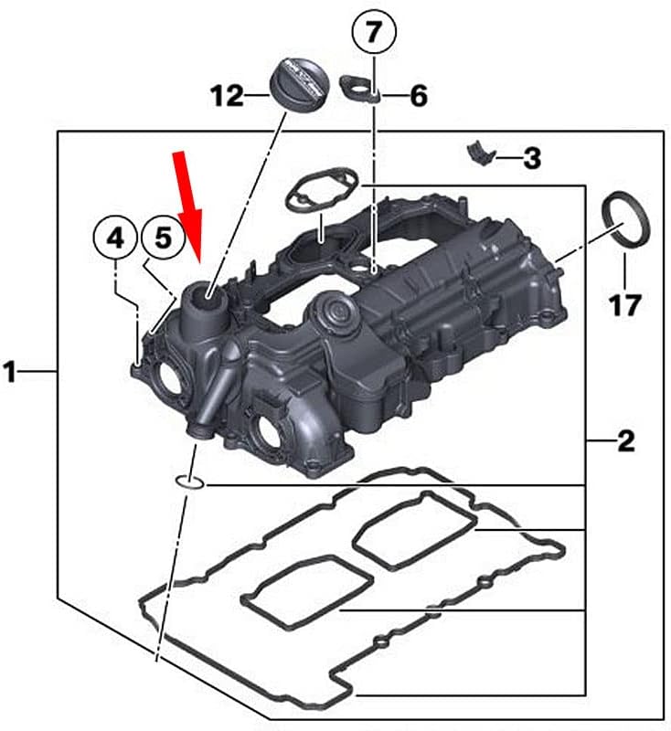 Oil Filler Cap Gasket Compatible for BMW 128i 320i 328i 528i 740Li N20 N46 N52 N55 B48 (Gasket C Type)