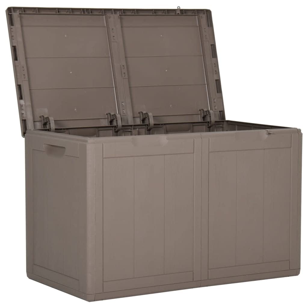 Homiuse Coffre de Rangement Extérieur et Intérieur - Boîte de Jardin en PP Rotin Marron - 80,5x44,5x51 cm