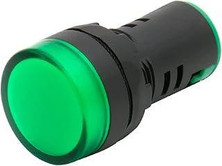 Baomain 22mm LED Indicator Pilot Light AD16-22D 12V AC/DC 20mA Energy Saving Green Pack of 5