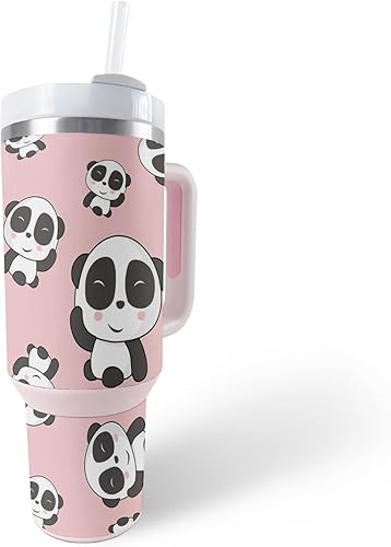 MightySkins Skin - Vaso compatible con Stanley The Quencher H2.0 FlowState de 40 onzas, Panda Hello Funda protectora de vinilo duradera y única,