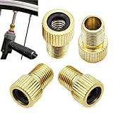 yvshy 4 PCS Bike Valve Adapter, Convert Presta to Schrader, Valve Converter, for French Bikes, Road Bikes, Mountain Bikes (Gold) YVSZHT30001GO-4PCS