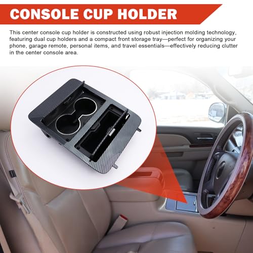 Portavasos consola carbono compatible Chevy GMC 2007-14 miniatura 4