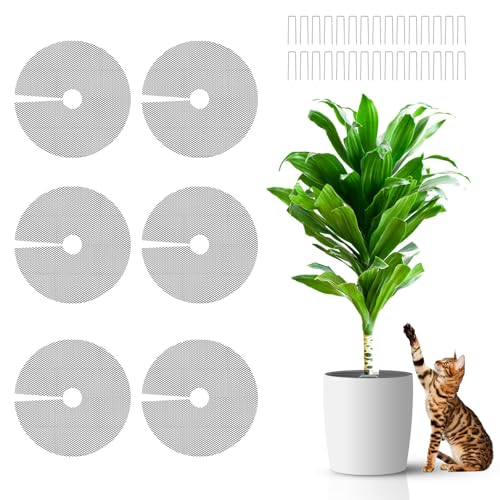 6 Pcs 11.8 Inch Plant Pot Grids，Cut-able Plant Pot Soil Protective Covers from Animals,Used to prevent animals or babies from digging up the soil in flowerpots.Suitable for Indoor and Outdoor Plants.