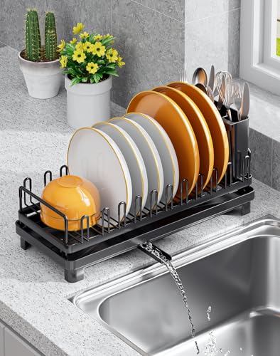 OKZEST Small Dish Drying Rack for Kitchen Counter, Dish Drainer ...