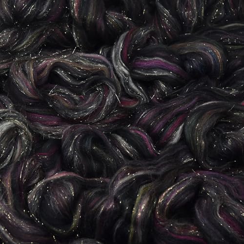 Image of Combed Top Roving. Limited Edition Fiber for Spinning, Needle Felting, Wet Felting, Weaving and Crafting. Fancy, Colorful, Exotic Designer Blend, Tapestry