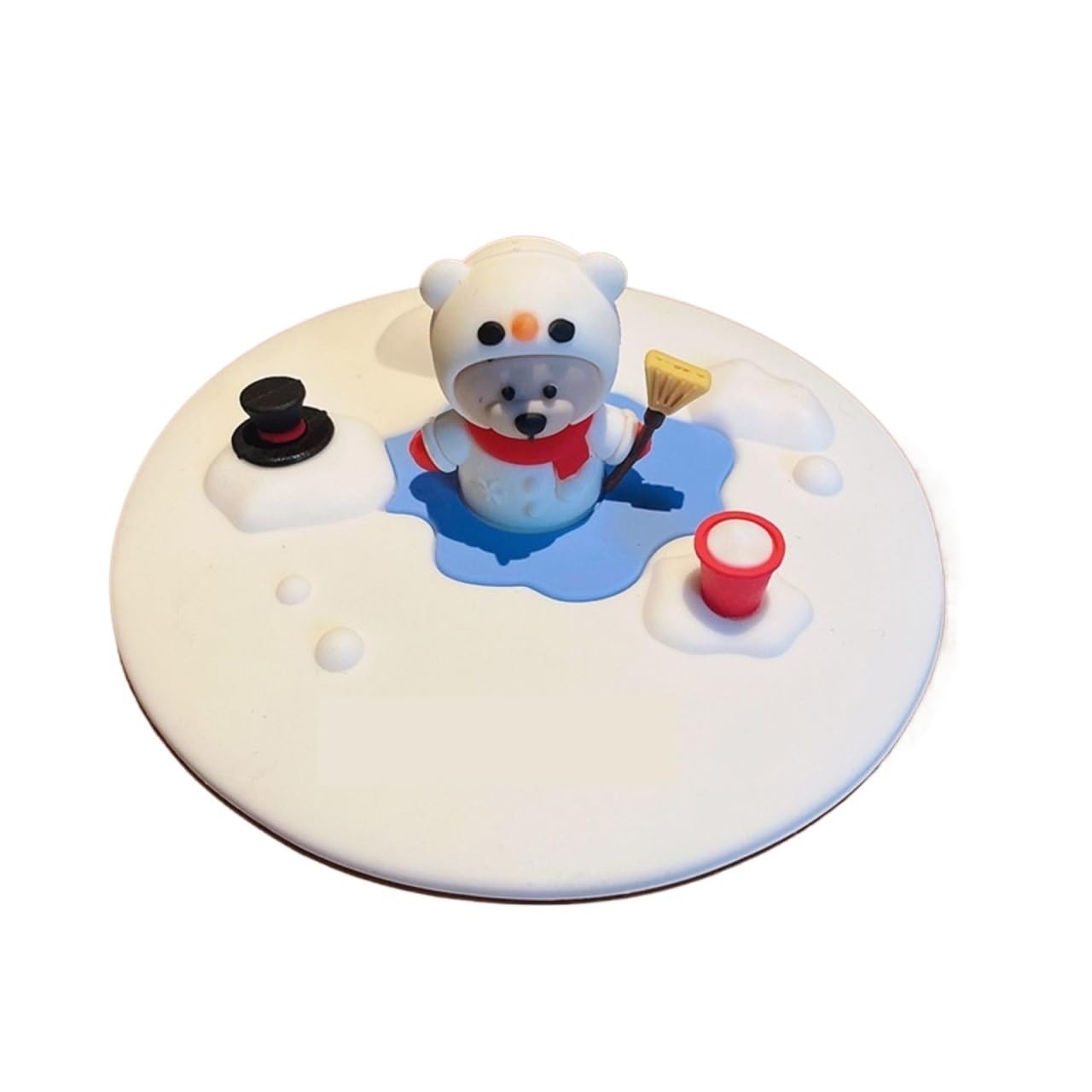 5Pcs Drink Cup Lids Silicone Food-grade 10cm Colorful Creative Round Mug Covers Reusable Anti Dust Cartoon Coffee For Mugs(Color 3)
