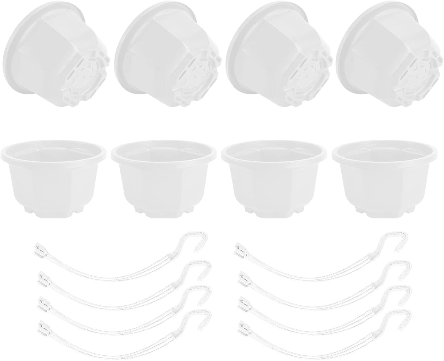 YARDWE Plastic Hanging Planter 8pcs Hanging Plastic Flower