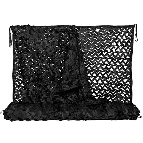 VQWQV Malla De Camuflaje Negro, Camouflage Net Plegable Liviana para Acampar Tiro Caza Decoración De Fiesta De Navidad 2×2 2×3 2×10 3×3 3×4 3×5 4×4 4×6 5×5(2.0x12.0m/6.5x39.3ft)