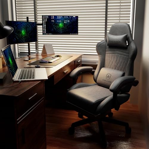 Image of GTPLAYER ACE-PRO Music Gaming Chairs - Built-in Speakers, App Support & Bluetooth Control, Computer Game Chairs with Footrest for Adults, Ergonomic Reclining Silla, Linkage Armrest, Grey