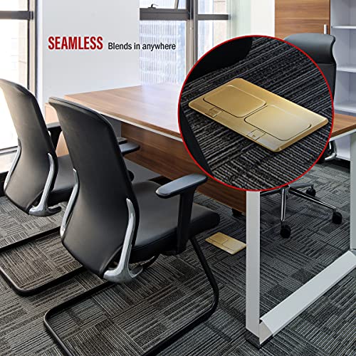 Enerlites Dual Pop-Up Floor Box Kit, 8.68" X 4.75" Cover, 20A Tamper-Weather Resistant Receptacle Outlets, Watertight Gasket, Corrosive Resistant Hardware, 962301-C, Brass #TOP6