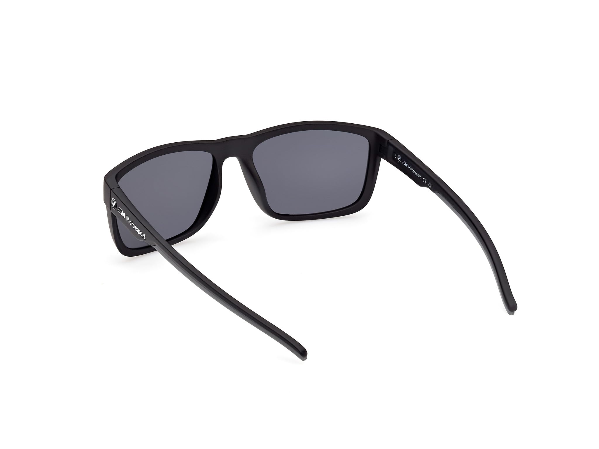 BMW MOTORSPORT Herren Bs0037 BMW M Motorsport BS0037 Herren-Sonnenbrille, leichte Freizeit-Sonnenbrille, rechteckige Linsenform, polarisierte Rauchgläser, mattschwarz (1er Pack)