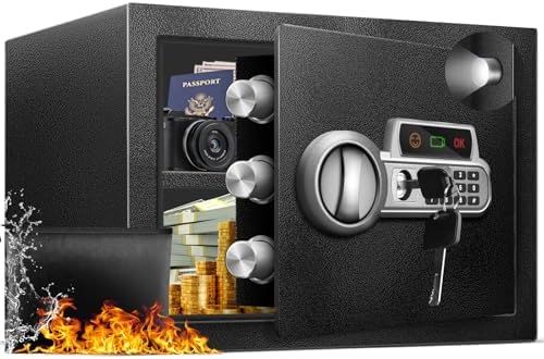 Safe Box 1.5 Cu Ft, Steel Security with Fireproof Bag & Digital E...
