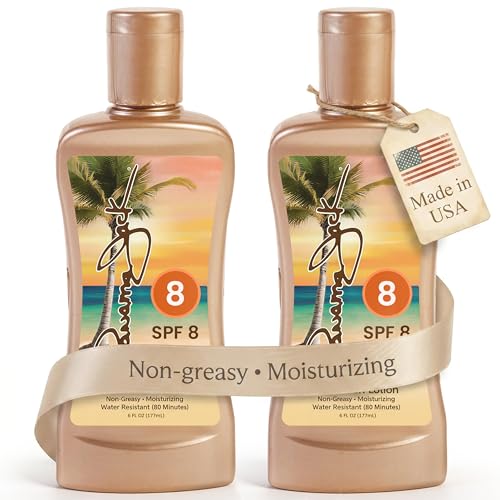 Panama Jack Sunscreen Tanning Lotion - SPF 8 PABA Paraben Gluten & Cruelty Free Antioxidant Moisturizing Formula 6 FL OZ (Pack of 2)
