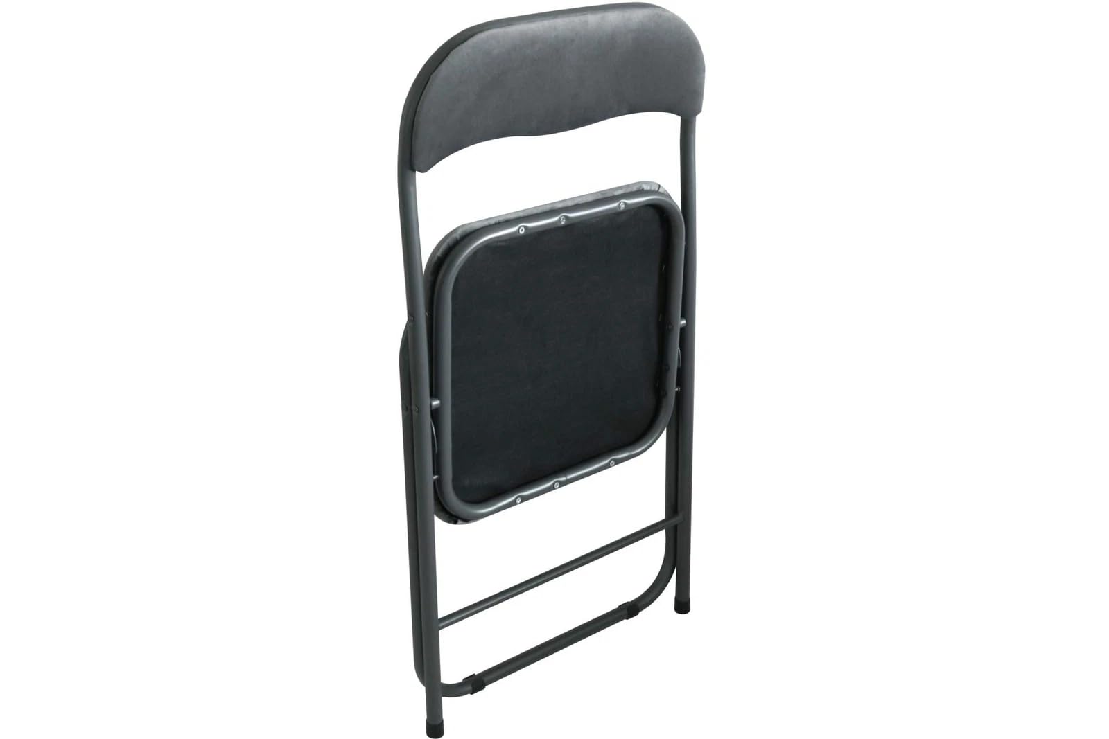 Generisch Klappstuhl 4er Set SAMT COOL GRAU | Eleganter Faltstuhl Gepolstert | Max. 100 kg | Robuster Gästestuhl, Platzsparend & Bodenschonend für Küche, Balkon & Events