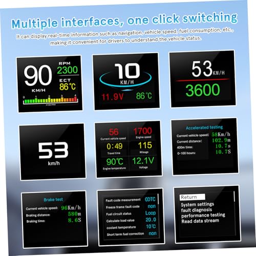 Hud Velocímetro Digital para Coche con Pantalla de Navegación GPS y Datos de Conducción 3