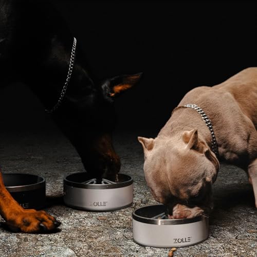 Zolle® 32Oz Stainless Steel Dog Slow Feeder Bowl | Heavy-Duty Non-Slip, Insulated Design | Promotes Healthy Digestion & Prevents Bloat | Food & Water Bowl For Dogs - 7