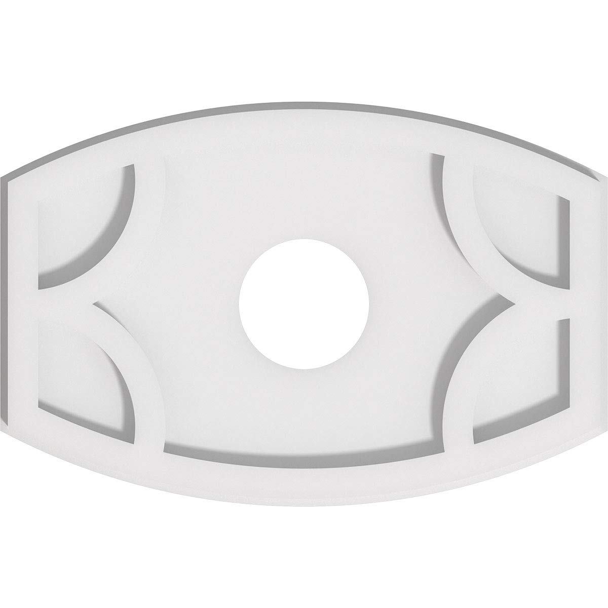 Ekena Millwork CMP14X9KY-03000 Kailey Architectural Grade PVC Contemporary Urethane Ceiling Medallions 14"W x 9 3/8"H x 3"ID x 7 1/2"C x 1"P