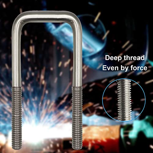 (4) Stainless Steel Square U-Bolt 1/2\" D x 2 1/16\" W x 6 5/16\" L Boat Trailer Ubolts with Washers and Nuts,Replacement Parts and Accessories for Automobiles Trailer, Ski Boat, or Sailboat Trailer - Thumbnail 4