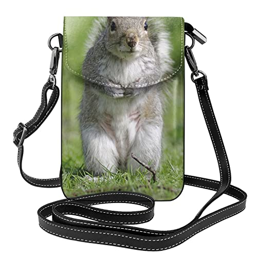Petit sac à bandoulière écureuil rouge pour téléphone portable