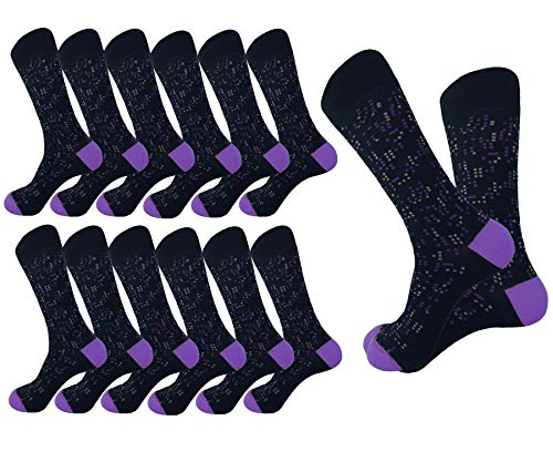 MENS PATTERN MATCHING DRESS SOCKS SETS GROOMSMEN WEDDING PARTY SOCKS COTTON BLEND 12-PAIRS 10-13
