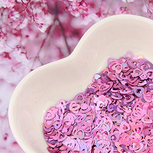 ALENAOO Nail Art Glitter Pailettes PET Ultradünne Hohle Herz Pailletten 4mm und 2,5mm Laser Glitter Pailletten… – Bild 4