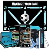 Fussball Matte mit App – Inklusive Trainings App mit interaktiven Videos und progressiven Übungen + rutschfeste Socken, Transporttasche und Premium-Geschenkbox