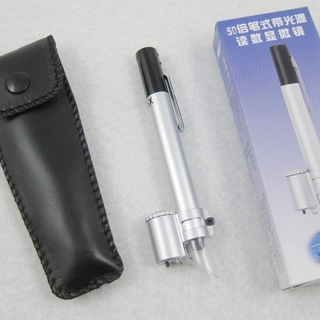 Amazon | ペン型顕微鏡 MicroPen 50X ミニ LED 拡大鏡顕微鏡宝石商