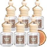 AROIC 6 Pack Car Air Freshener, Mahogany Premium Woody Car Air Freshener Diffuser Fragrance, Hanging Essential Oil Diffuser for Interior Decor, Long Lasting Car Accessories Unisex (Sunlit Teak Scent)