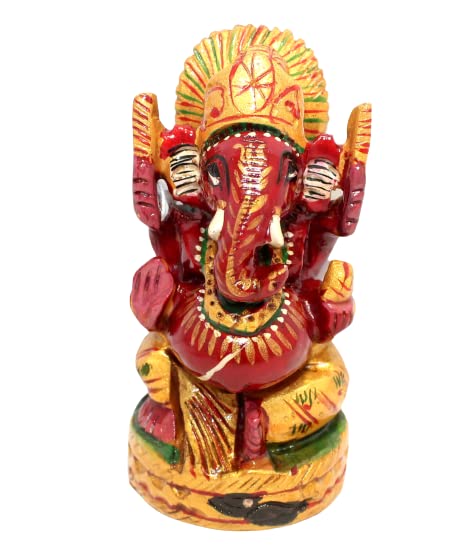 Ganesh en bois peint à la main pour sublimer une décoration fade F509