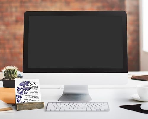 Miniatura 4 de Letrero de madera con texto en inglés To My Sister, A Wonderful Sister & Best Friends, placa con soporte de madera, placa de madera significativa,