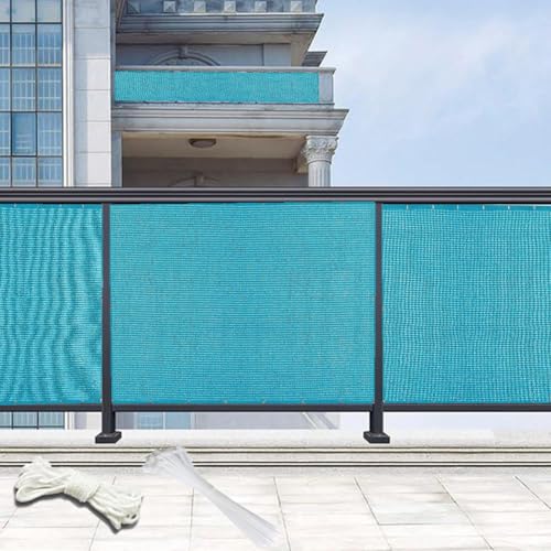 Blauer Balkon-Sichtschutz, Anti-Peeping-Gartenzaun für Veranda, Hinterhof und Terrasse, Geländer, 0,6 x 8 m, Outdoor-Sichtschutzlösung