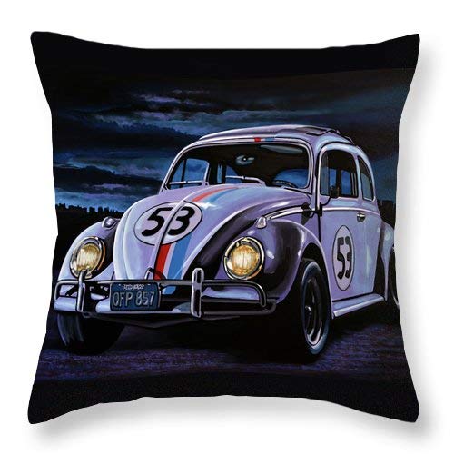 Lplpol Herbie The Love Bug - Funda de cojín cuadrada de lino y algodón, 40,6 x 40,6 cm Cover