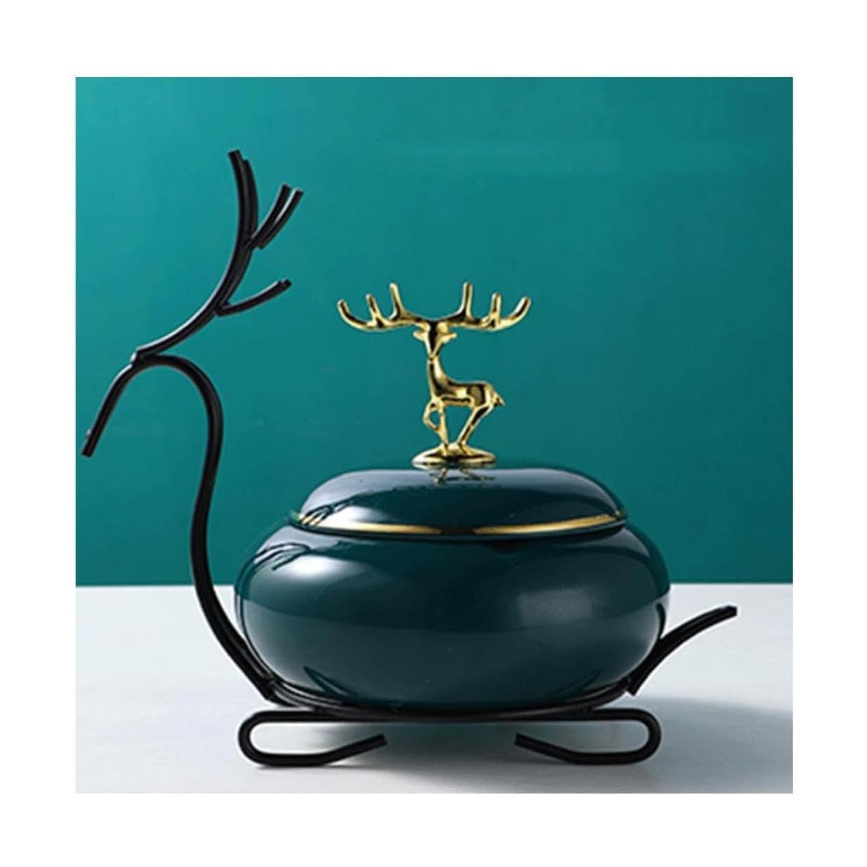 Ashtrays Ashtray Deer Shape Ash Tray With Lid Ash Tray Sets Ceramic Outdoor Indoor Ashtray Large Light Luxury Diameter Home Ashtrays Portable