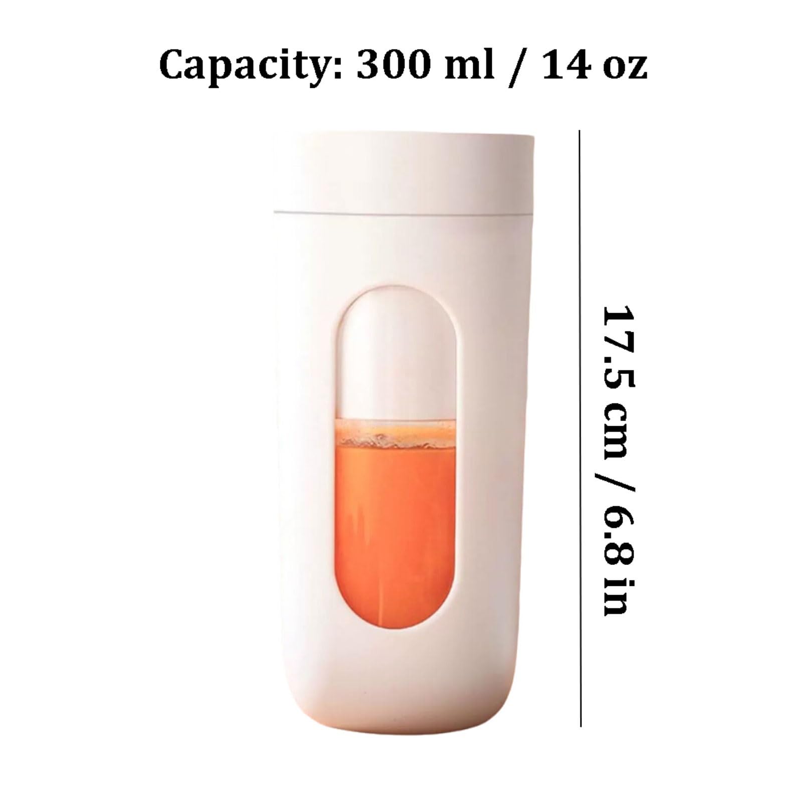 Sans fil Mélangeur portatif en plastique, mélangeur personnel Rechargeable for Smoothies et Shakes, presse-agrumes Compact et Portable, tasse 300ml/14oz haute efficacité