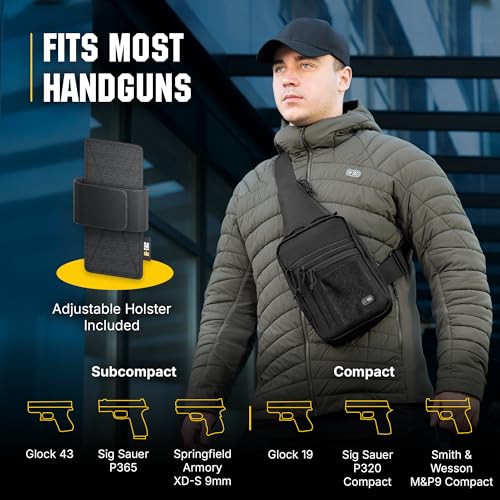 M-Tac CCW Sling Bag for Men & Women - EDC Shoulder Bag Tactical - Crossbody Concealed Carry Bag - Mens Chest Pack