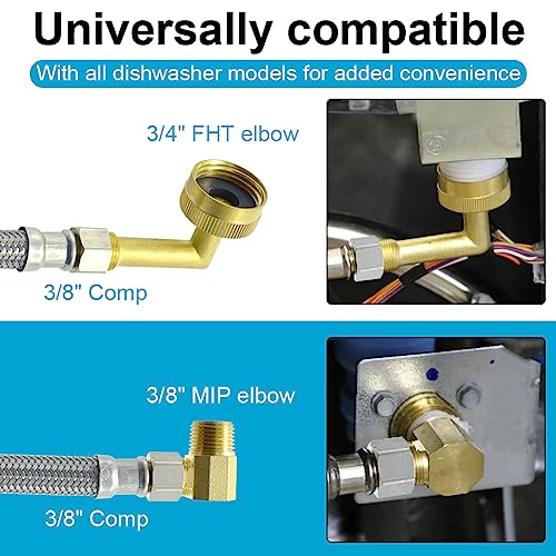 image for TT FLEX Universal Dishwasher Installation Kit,4 Ft Stainless Steel Dis