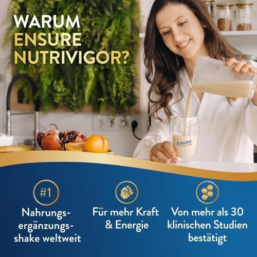 Ensure NutriVigor Plant Based 400g Mandelgeschmack Nahrungsergänzungsshake: Proteine, 27 Vitamine & Mineralstoffe, Vitamin C, Vitamin D, Zink und Magnesium – Für eine gesunde, ausgewogene Ernährung 5
