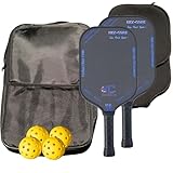 Pickleball Paddle Set – T700 Friction Carbon Fiber Paddles with Covers, 2 Thermoforming 4-Layer Rackets, 4 Outdoor Pickleballs & Carry Bag | USAPA Approved Lightweight & 16MM Polymer Honeycomb Core