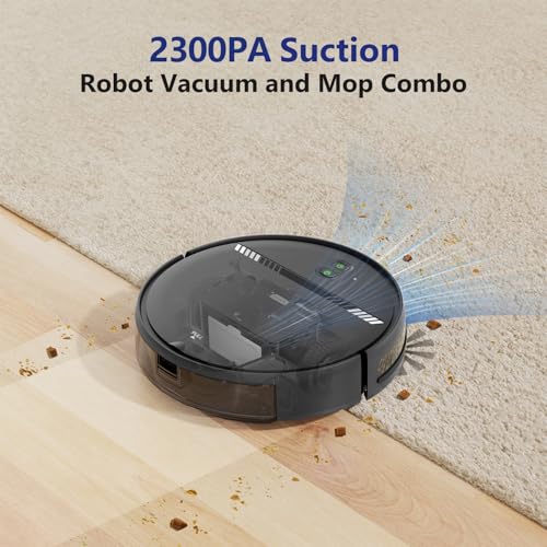 Image of Robot Vacuum Cleaner, Smart Robotic Vacuum Wi-Fi Connected, App Control, Compatible with Alexa and Google Assistant, Automatic Self-Charging Robot Vacuum Perfect for Pet Hair, Carpets and Hard Floors
