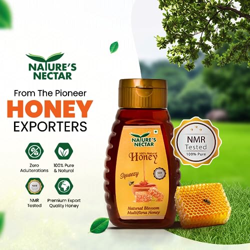 Image of Nature's Nectar 100% Pure Honey Squeezy Pack 500g | NMR Tested
