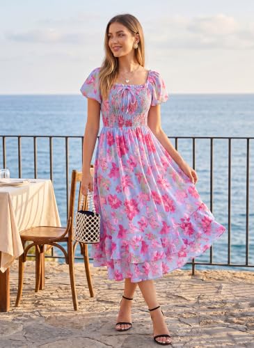 Image of GRACE KARIN Womens Summer Floral Maxi Dress 2026 Flowy Wedding Guest Dress A Line Boho Dresses Fashion Clothing with Pockets