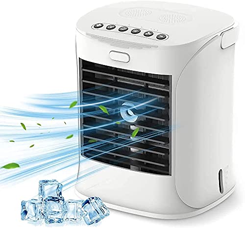 Portable Air Conditioner, Personal Air Cooler with 3-Speed, Evaporative air conditioner with 7 Colors Atmosphere Light, Pe...