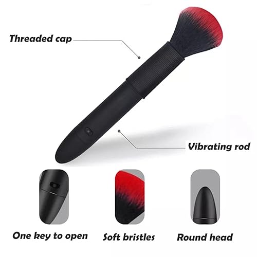 Miniatura 2 de 1 unids cepillo de belleza portátil carga USB herramienta de maquillaje eléctrico cosméticos cepillo corrector fundación herramientas negro